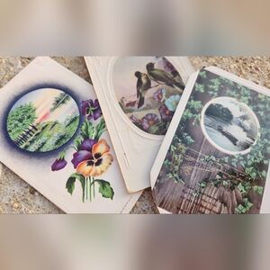 Antique Home Office Art Cards - Multicolor